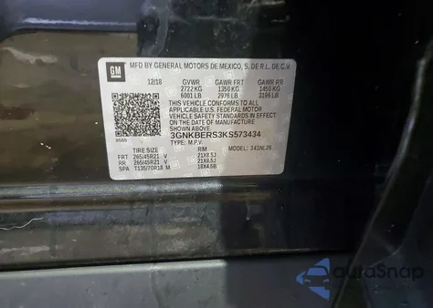 2019 Chevrolet Blazer Rs z USA, uszkodzony, nr VIN 3GNKBERS3KS573434